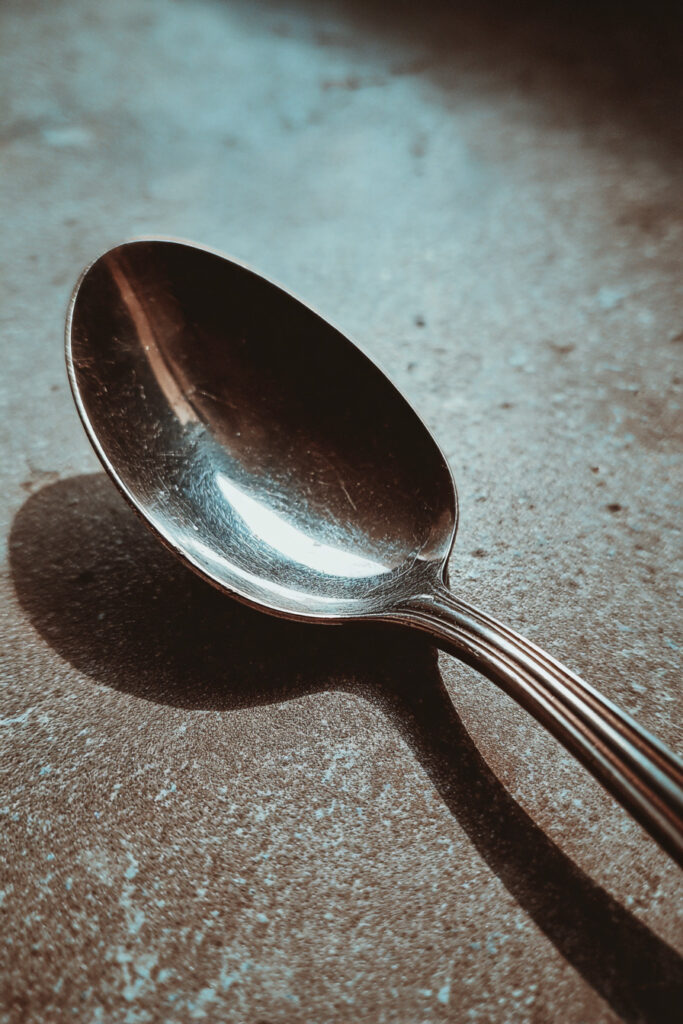 Reflection in spoon creative macro photography idea.