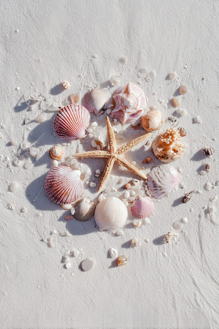 Seashell Flat Lay on Sand