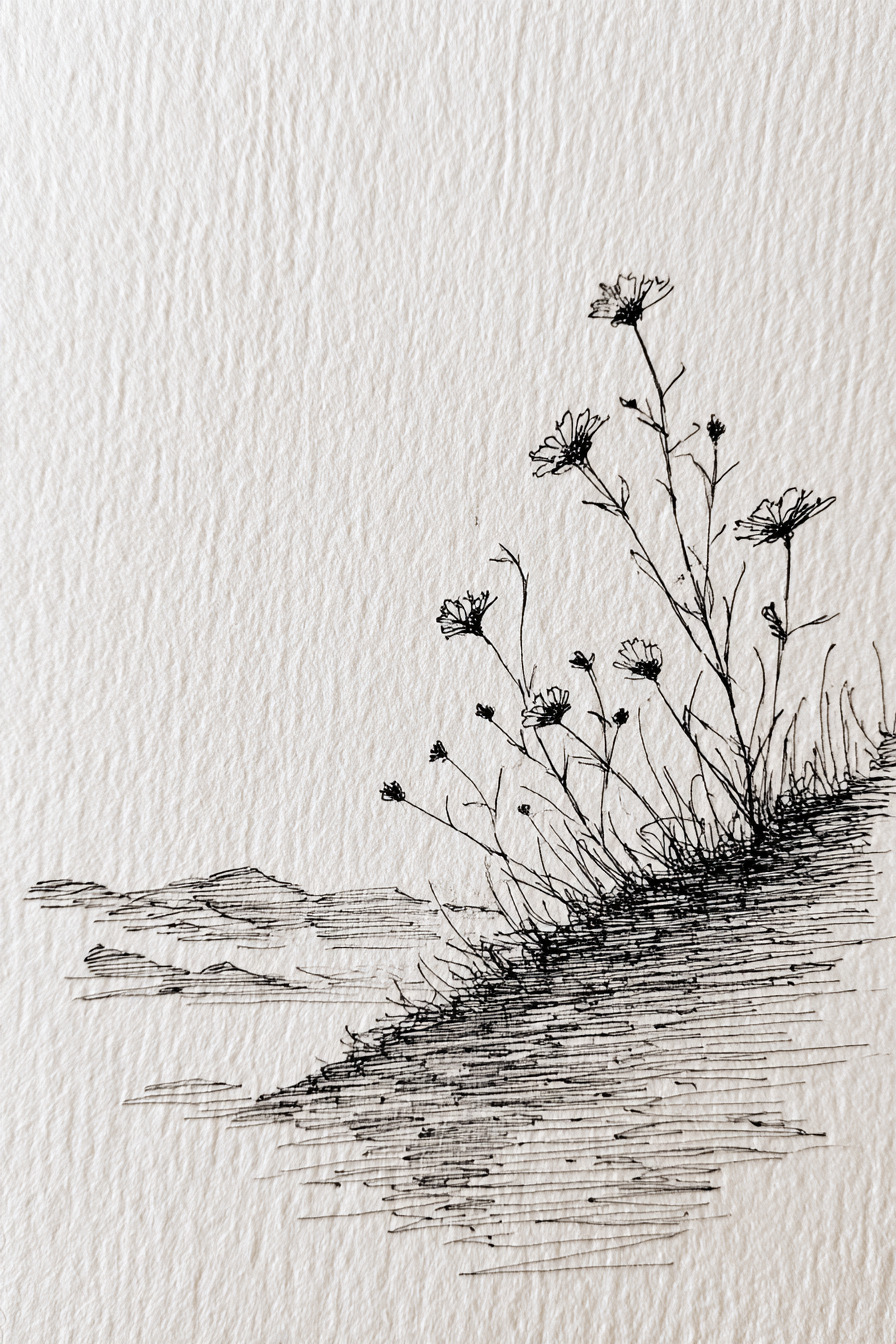 Fields Ink Drawing 25 Elegant Pen and Ink Spring Drawings Inspired by Nature - Brighter Craft