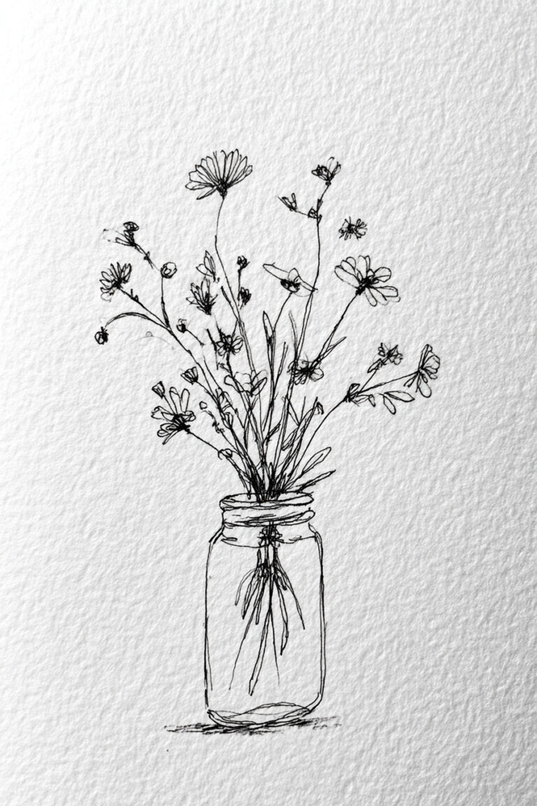 Wildflowers in a Glass Jar