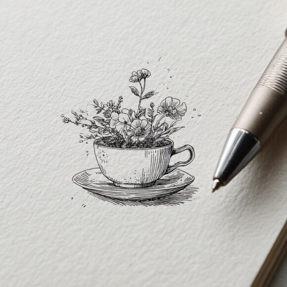 emthehuman1_fine_tip_pen_next_to_a_hand_drawn_pen_sketch_of_A_t_d344f56a-437f-41c1-986a-7511df626a92