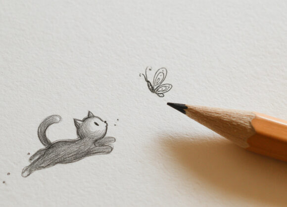 emthehuman1_pencil_next_to_a_hand-drawn_pencil_doodle_of_A_cat__68fead25-5549-420e-9e38-75a46196c2d1