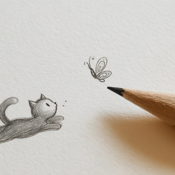 30 Cute Spring Doodles for Easy Daily Sketching emthehuman1_pencil_next_to_a_hand-drawn_pencil_doodle_of_A_cat__68fead25-5549-420e-9e38-75a46196c2d1