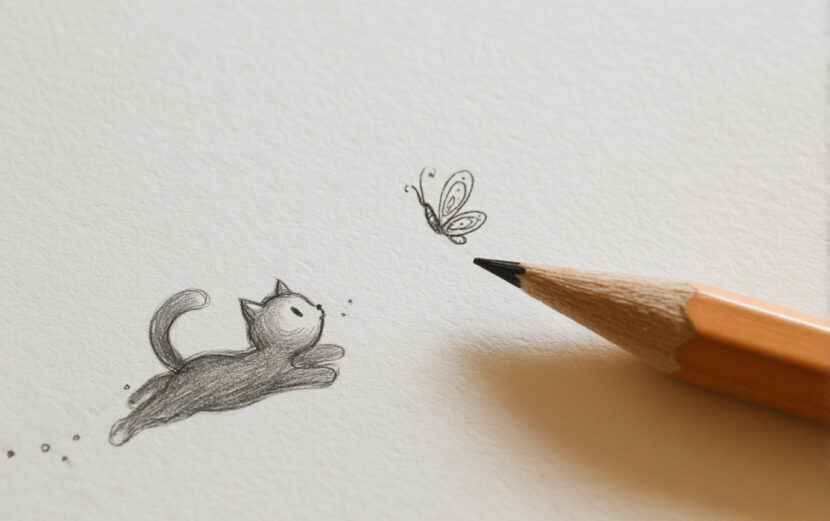 emthehuman1_pencil_next_to_a_hand-drawn_pencil_doodle_of_A_cat__68fead25-5549-420e-9e38-75a46196c2d1