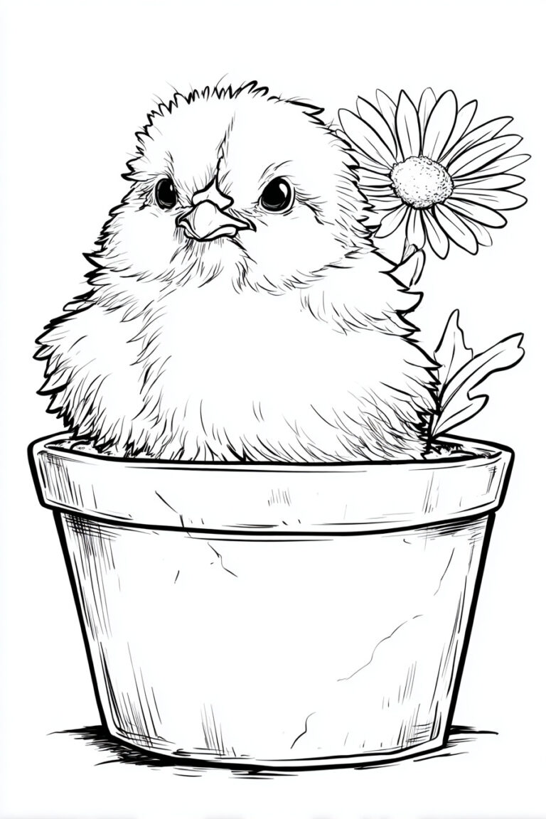 21. Baby Chick Inside a Flower Pot