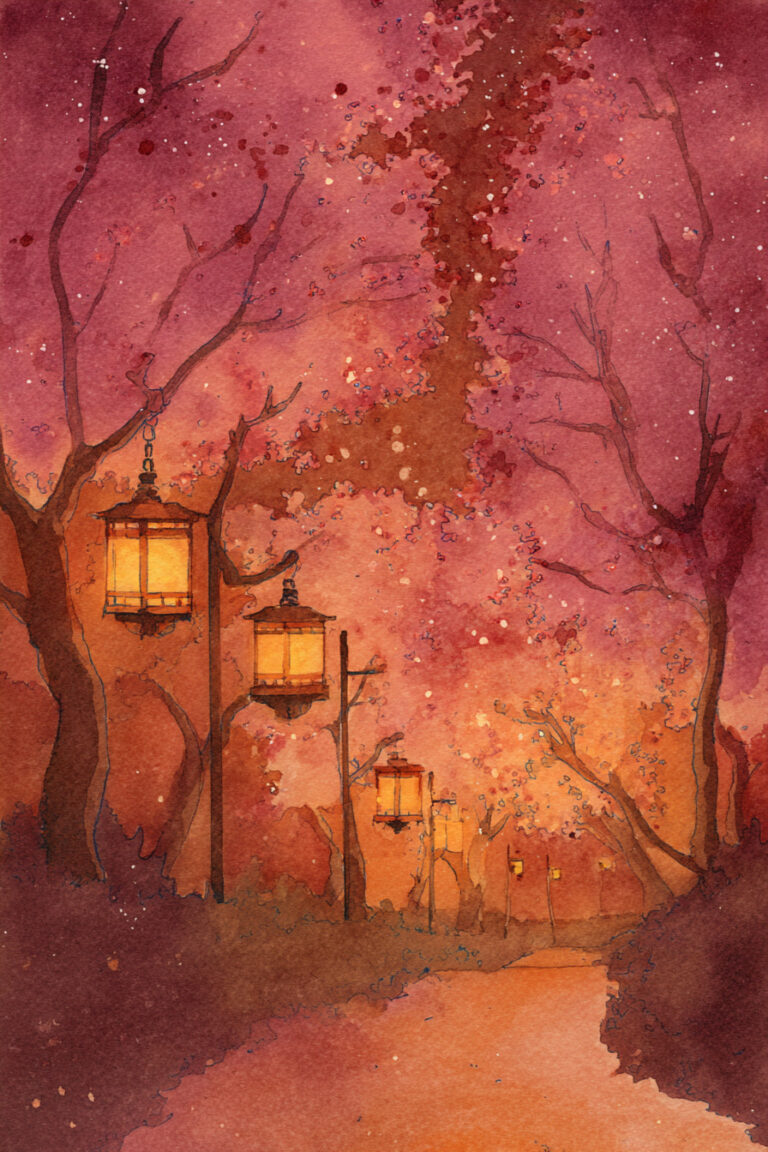 Blossom-Lit Pathway