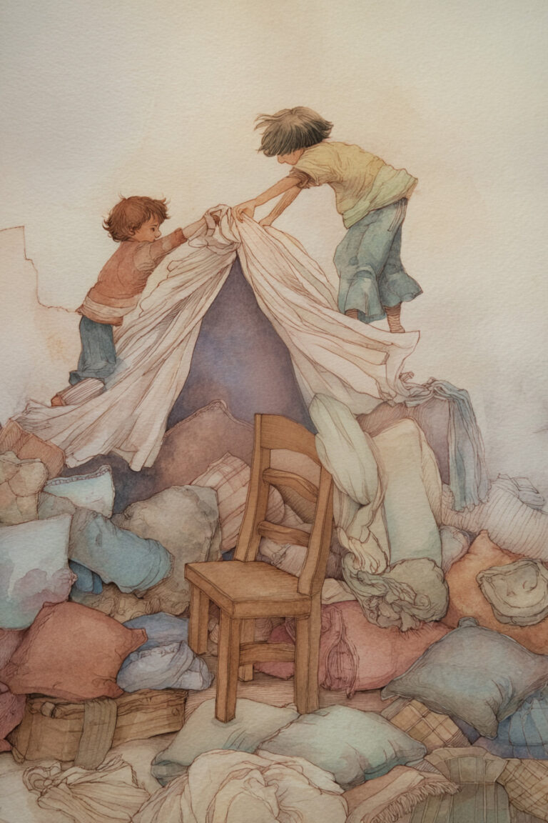 13. Building a Blanket Fort in the Living Room