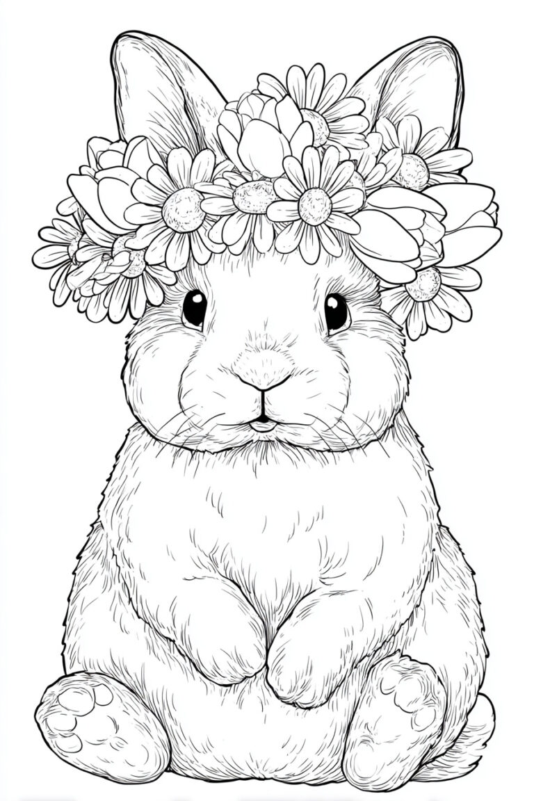 1. Bunny in a Flower Crown