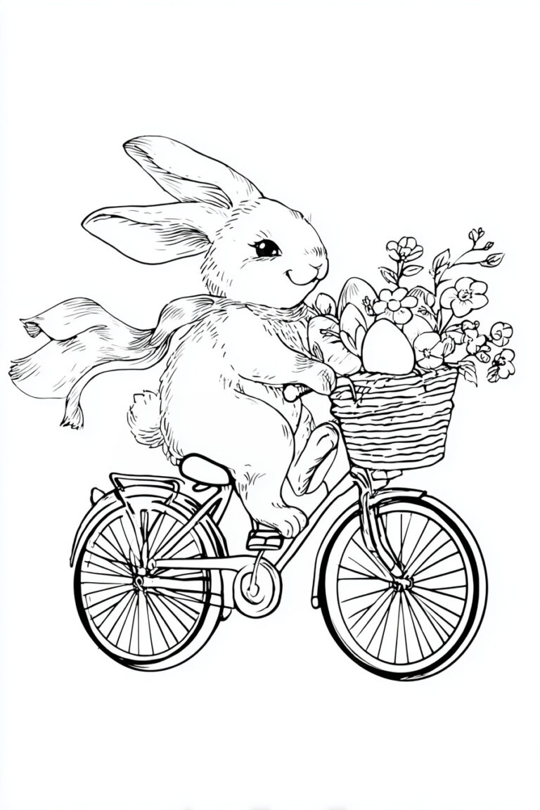 9. Bunny Riding a Bicycle with a Basket