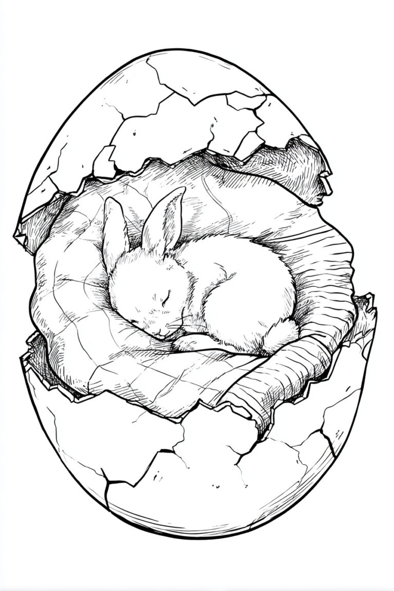 18. Bunny Sleeping Inside a Giant Egg