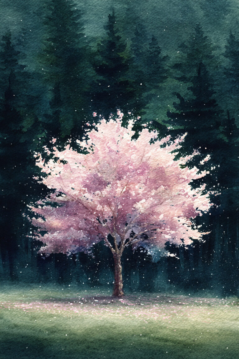 20. Cherry Blossom Meets Pine Canopy