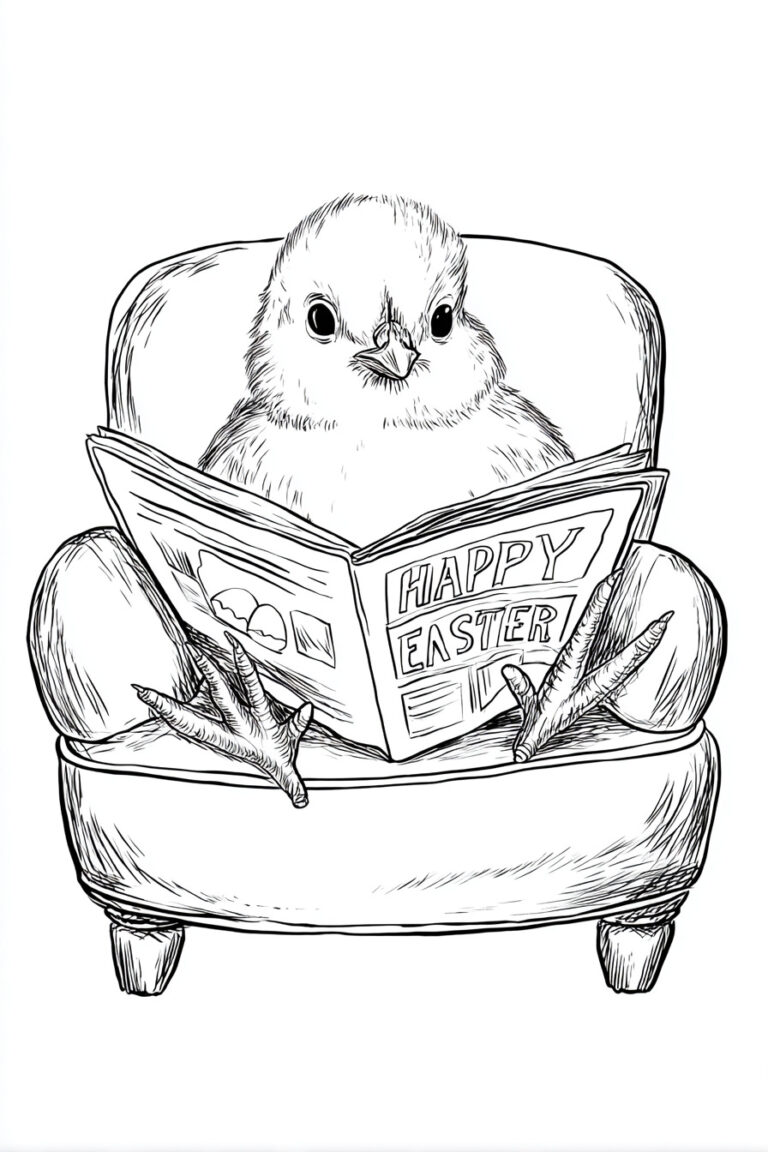 16. Chick Reading a Tiny Easter Newspaper