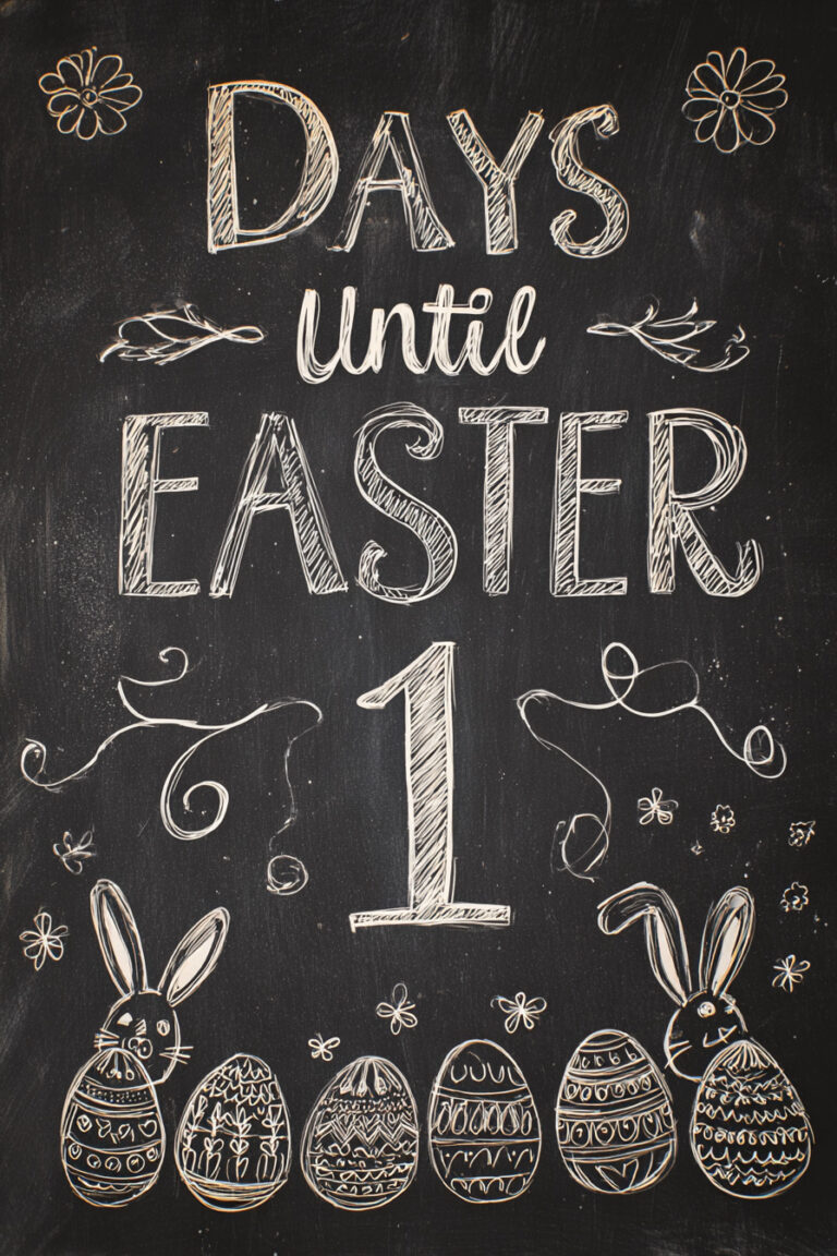20. Days Until Easter Countdown Board