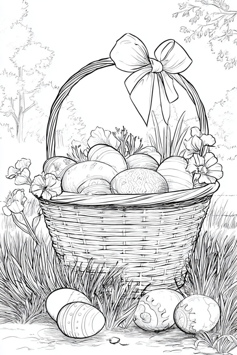 2. Easter Basket Overflowing with Eggs