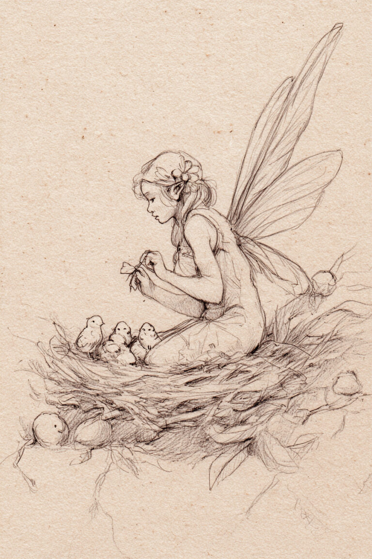 11. Fairy Feeding Baby Birds