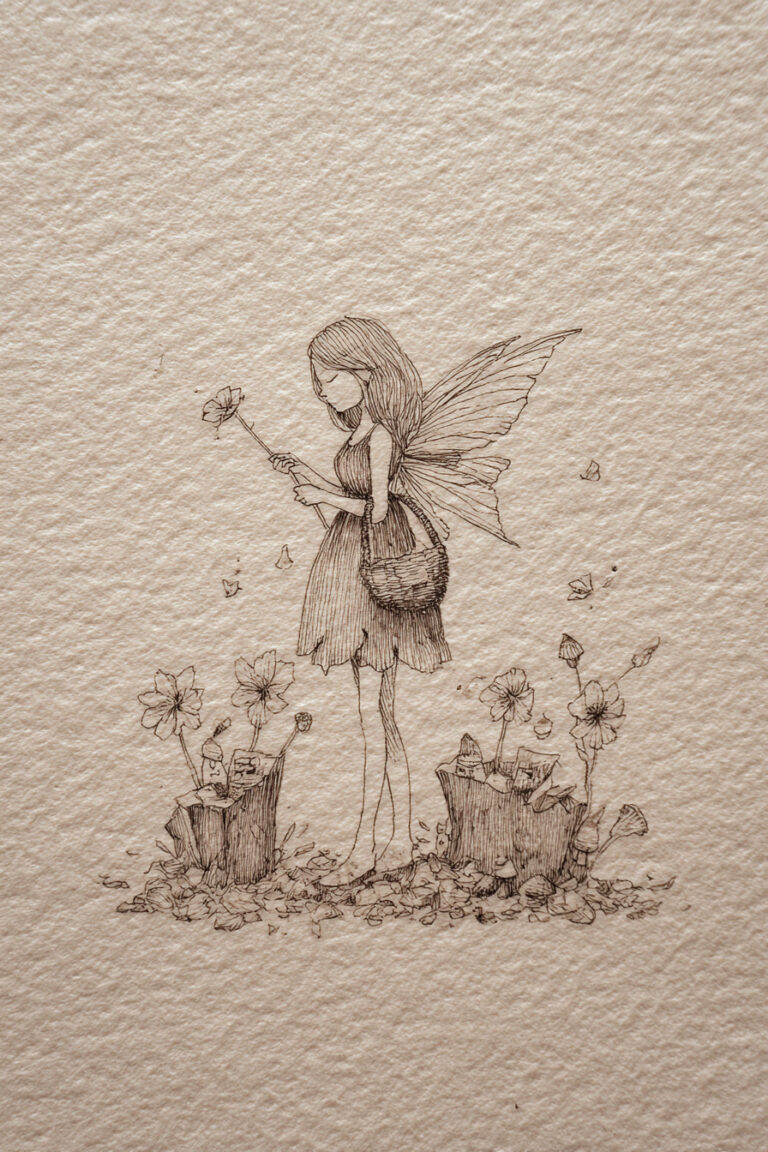 28. Fairy Window Shopping at a Petal Market