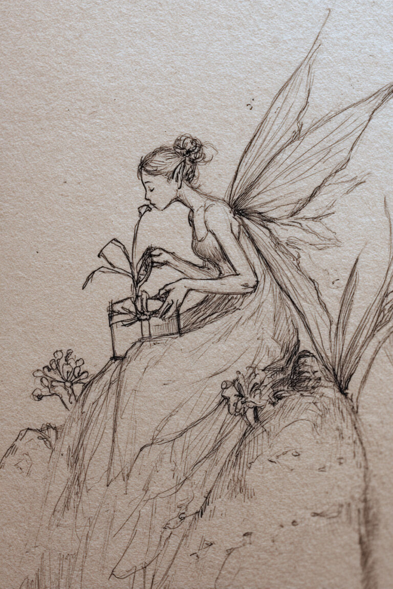 17. Fairy Wrapping a Gift in a Leaf