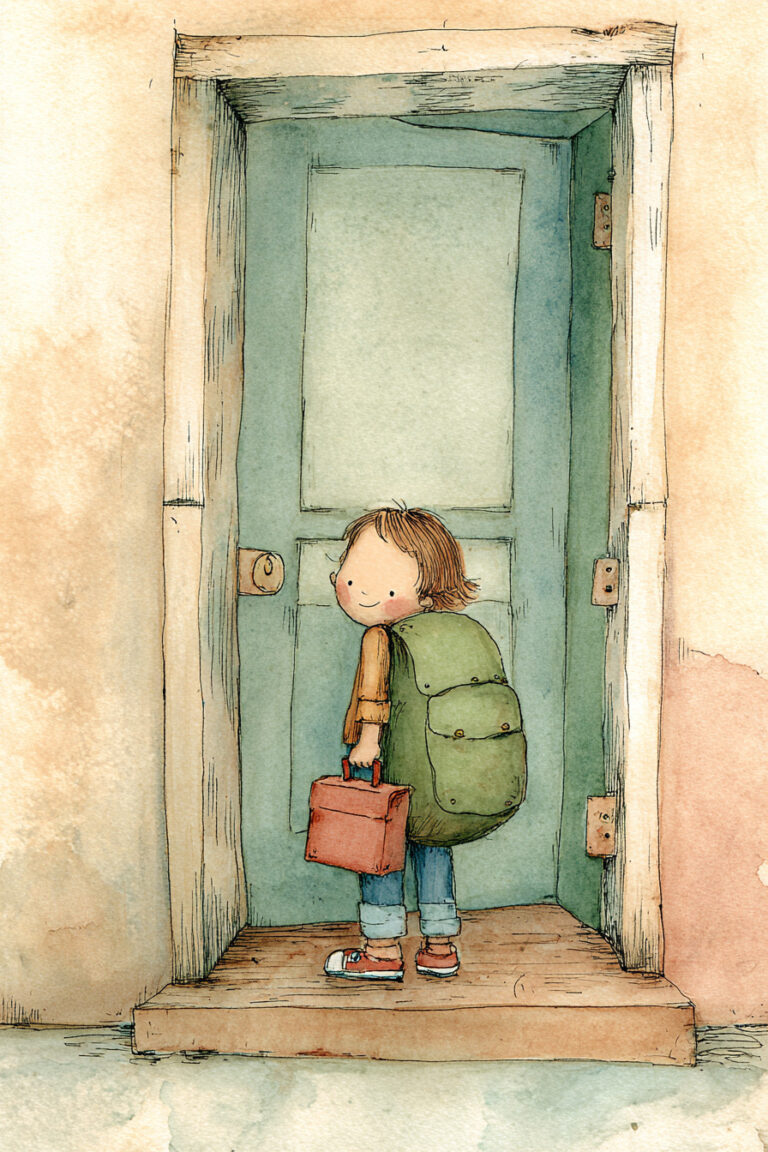 6. First Day of School with an Oversized Backpack