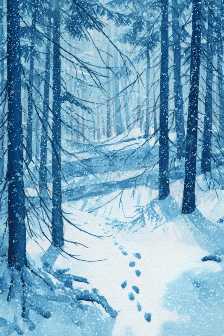 18. First Snow in the Pine Forest