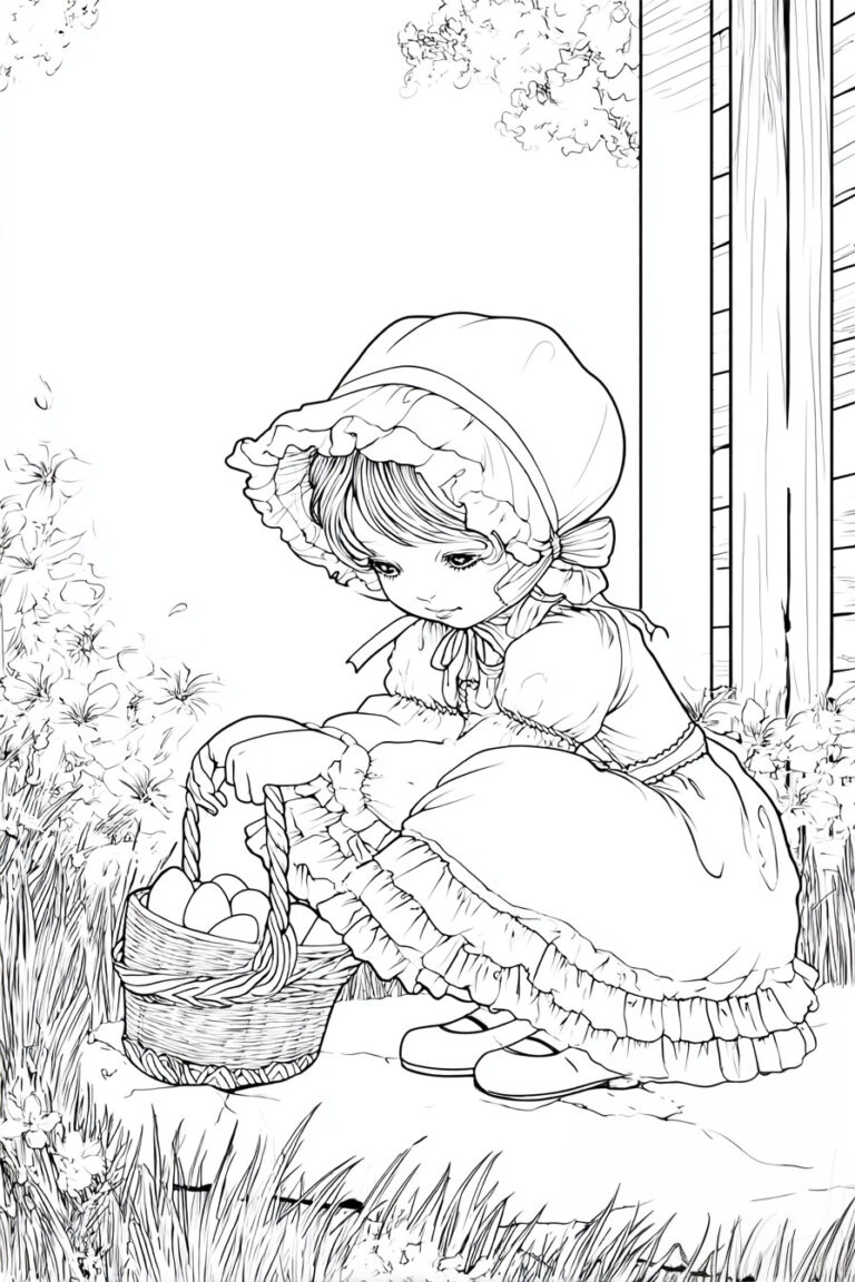 22. Girl in an Easter Dress Hunting Eggs