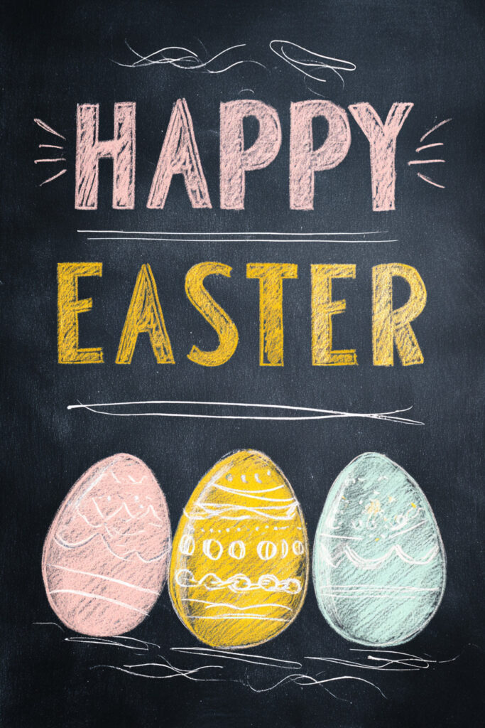 Easter chalkboard drawings