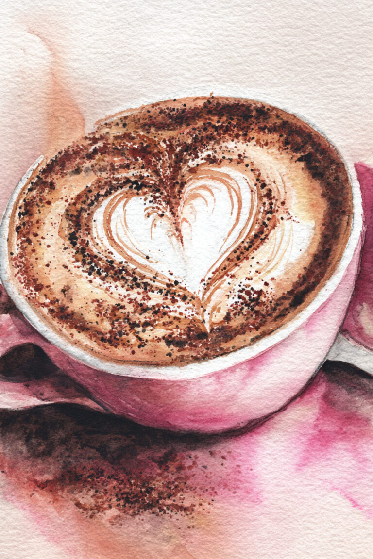 Latte Art Heart Close-Up