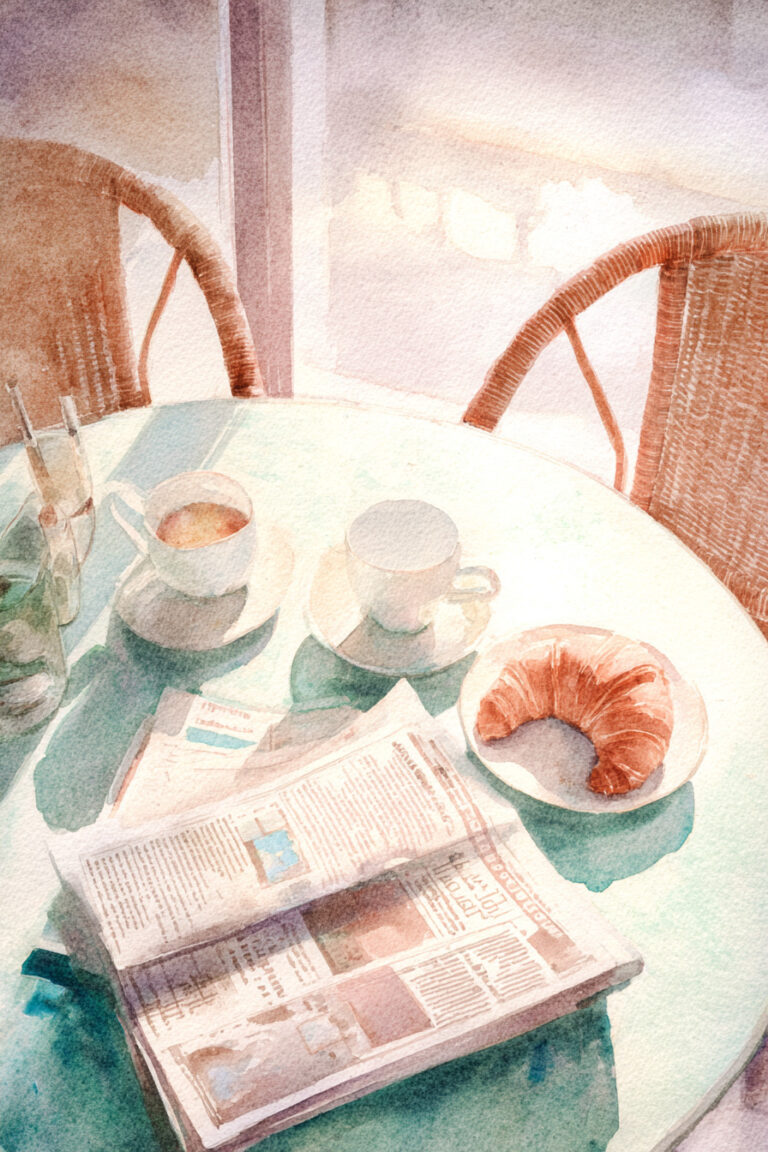 Morning Newspaper & Croissant