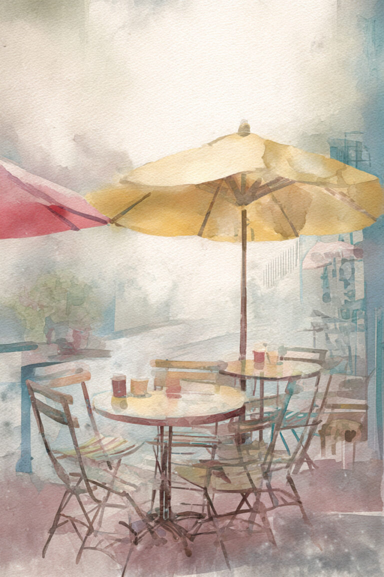 Outdoor Cafe Umbrella Rain