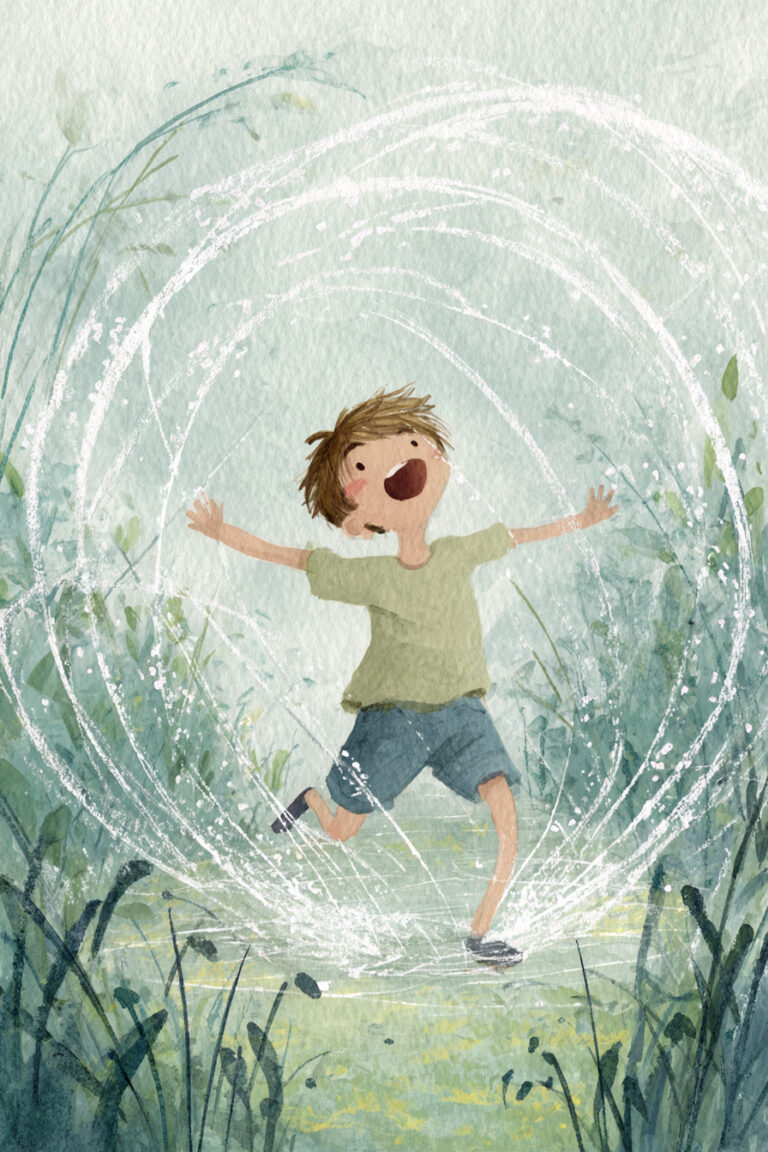 12. Running Through a Sprinkler in the Garden