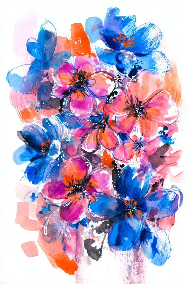 Sapphire Floral Burst