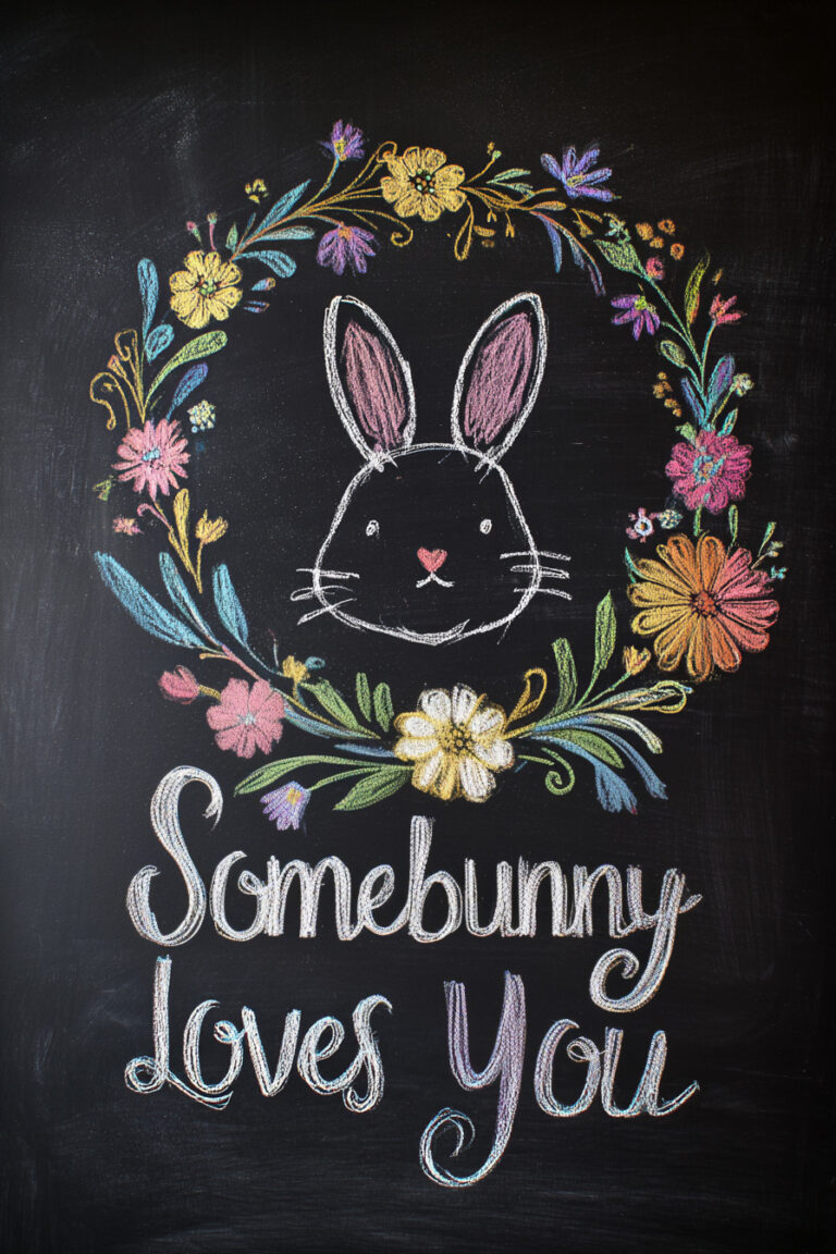 6. Somebunny Loves You Floral Wreath