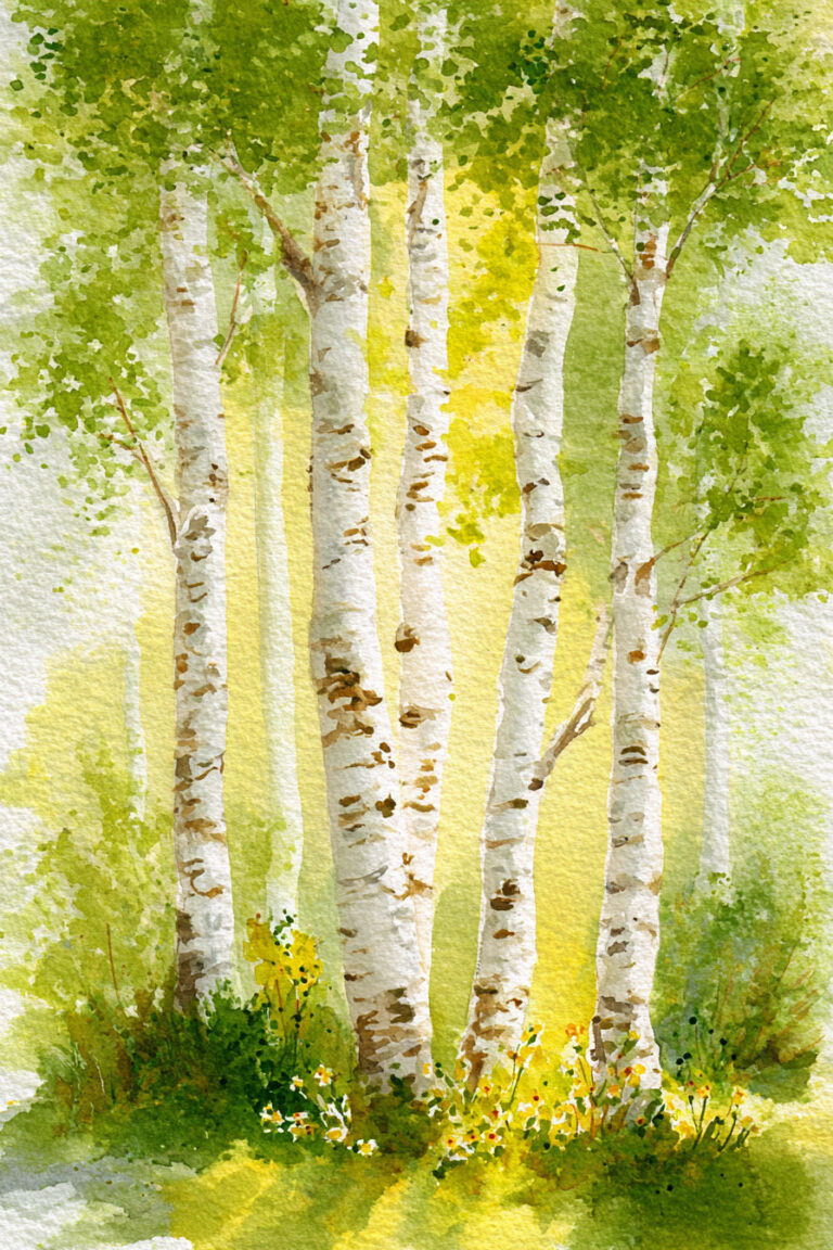 2. Sunbeam Through Birch Forest