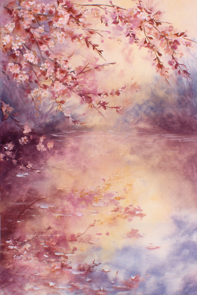 cherry blossom spring watercolors