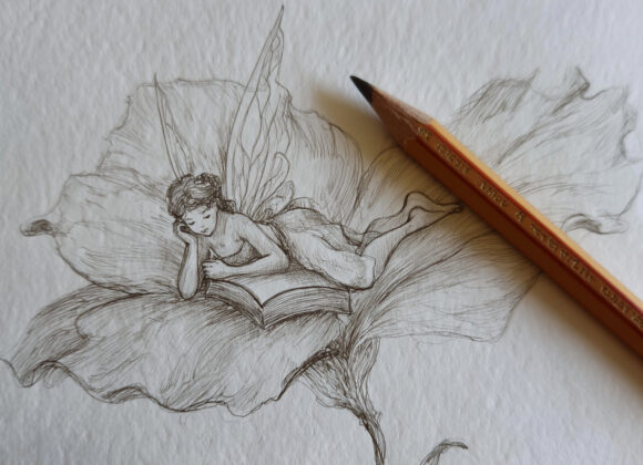 emthehuman1_pencil_next_to_a_loose_doodle_of_A_fairy_lying_on_h_d9a60e96-8768-487d-8a45-85625fb9e838