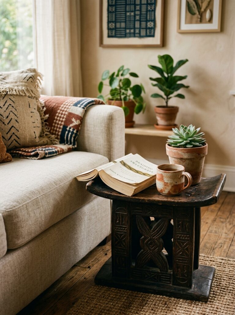 11. African Stool as Side Table