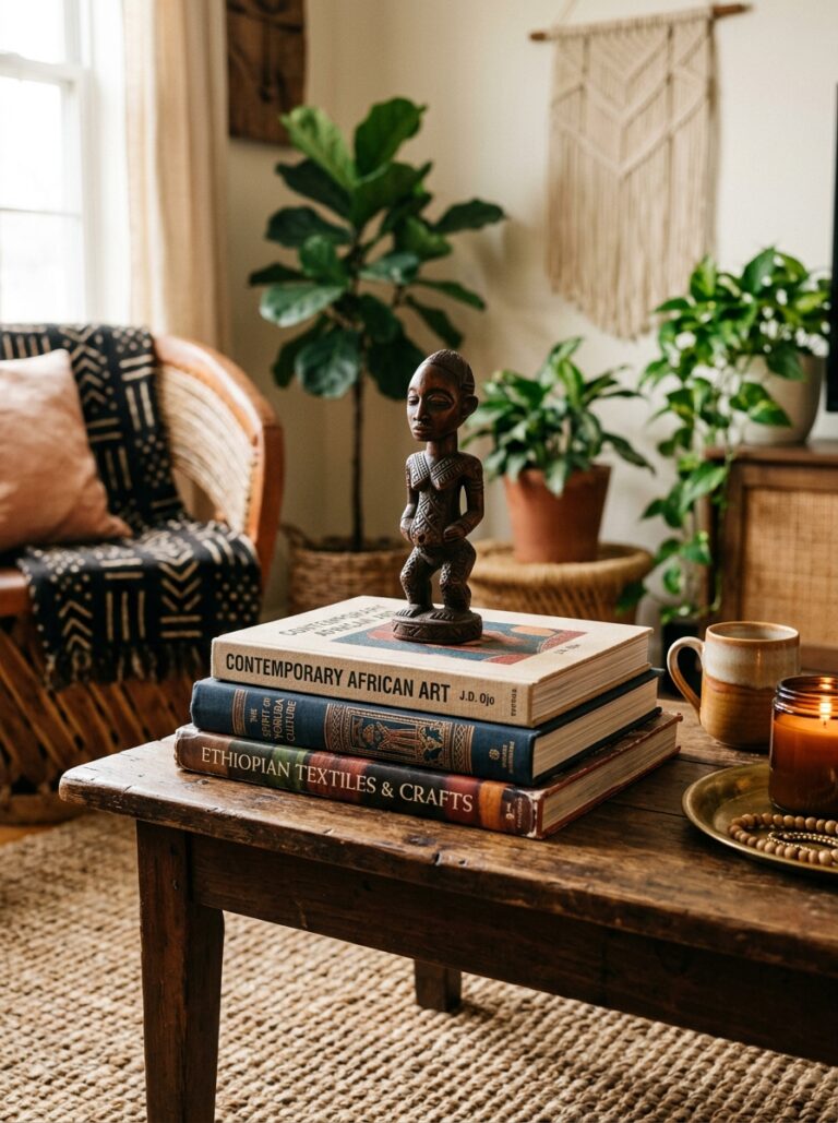 19. Afrocentric Art Book Stack Coffee Table