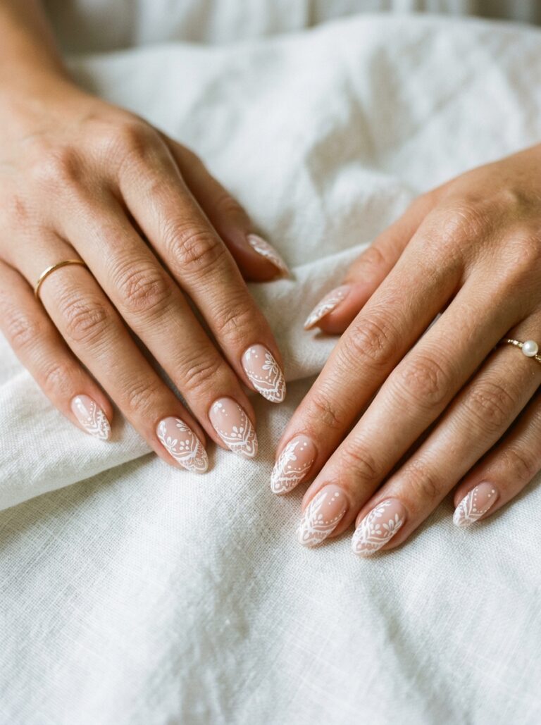 1. Classic White Lace on Nude Base
