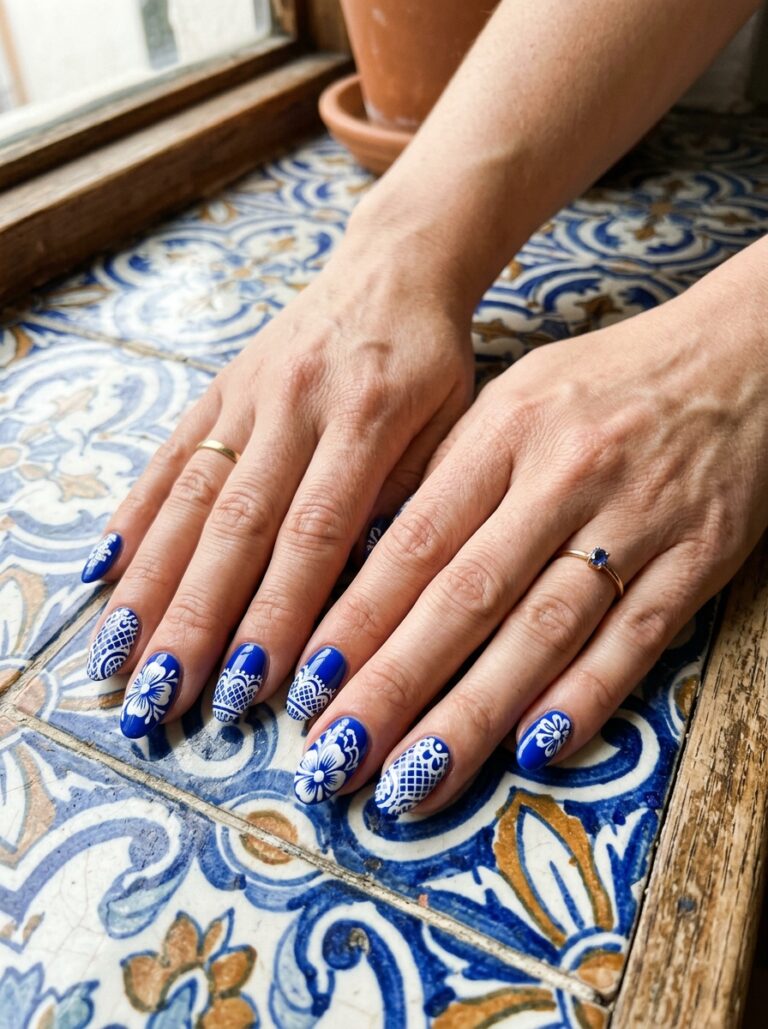 19. Cobalt Blue Lace with White