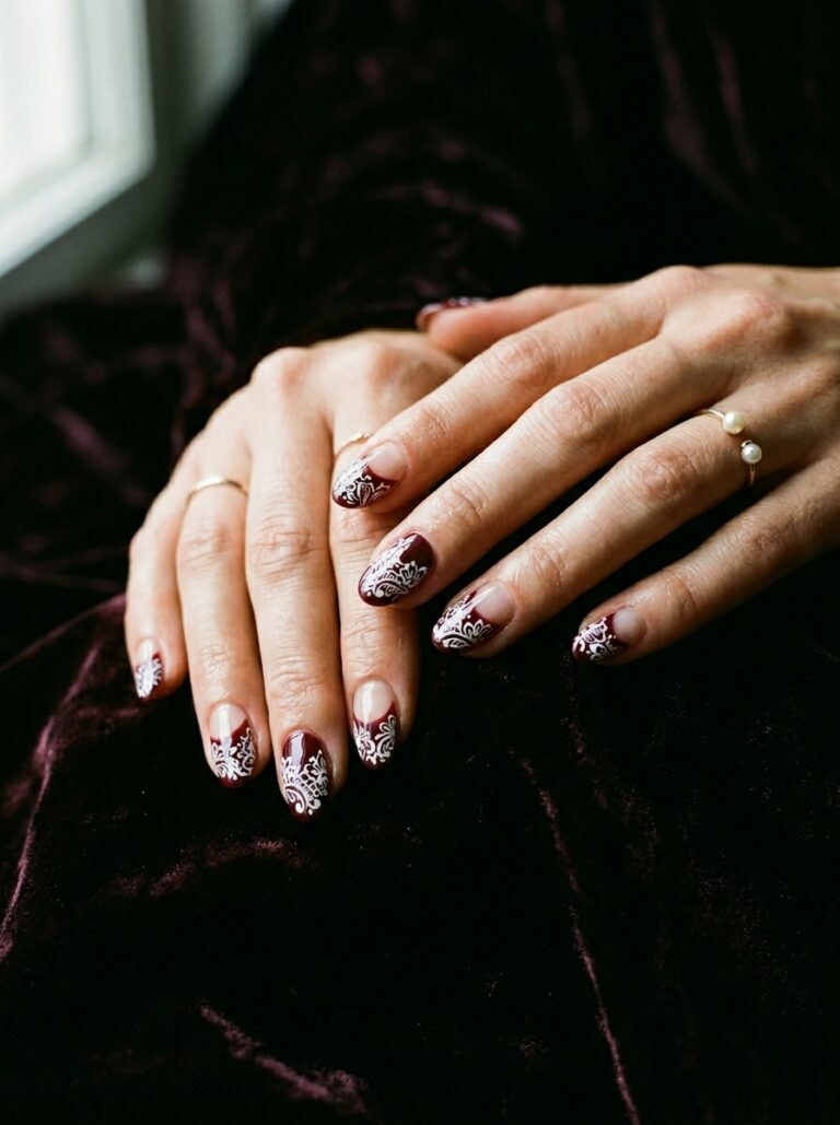 4. Deep Wine Lace Negative Space