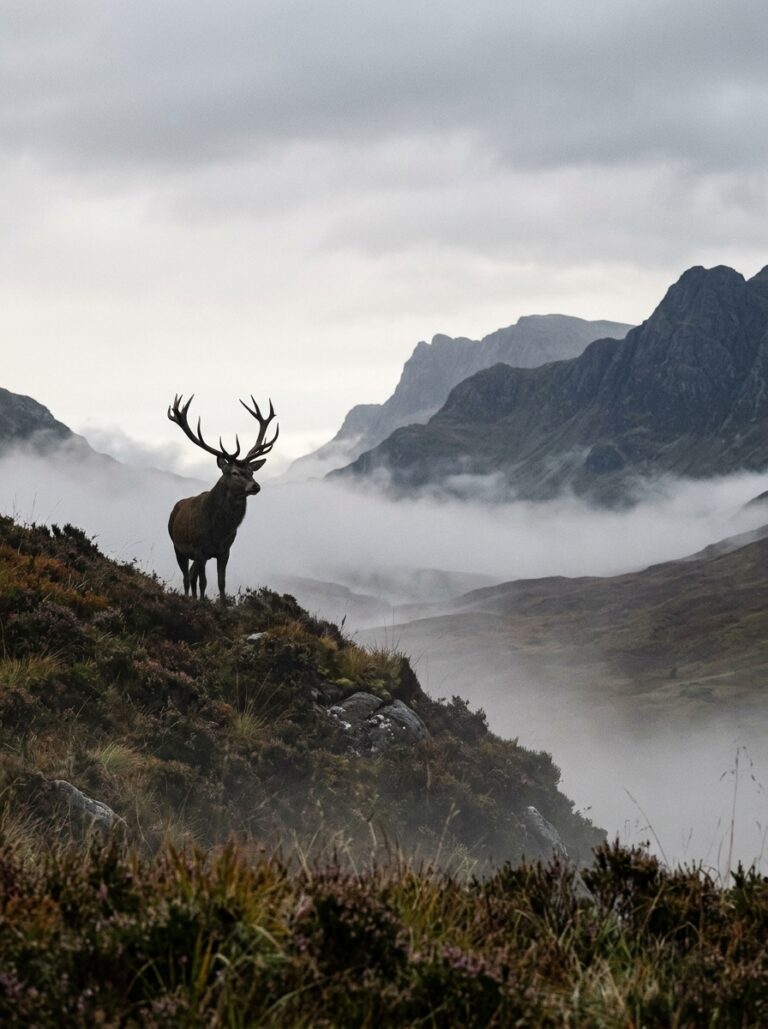 11. Deer on the Morning Hillside