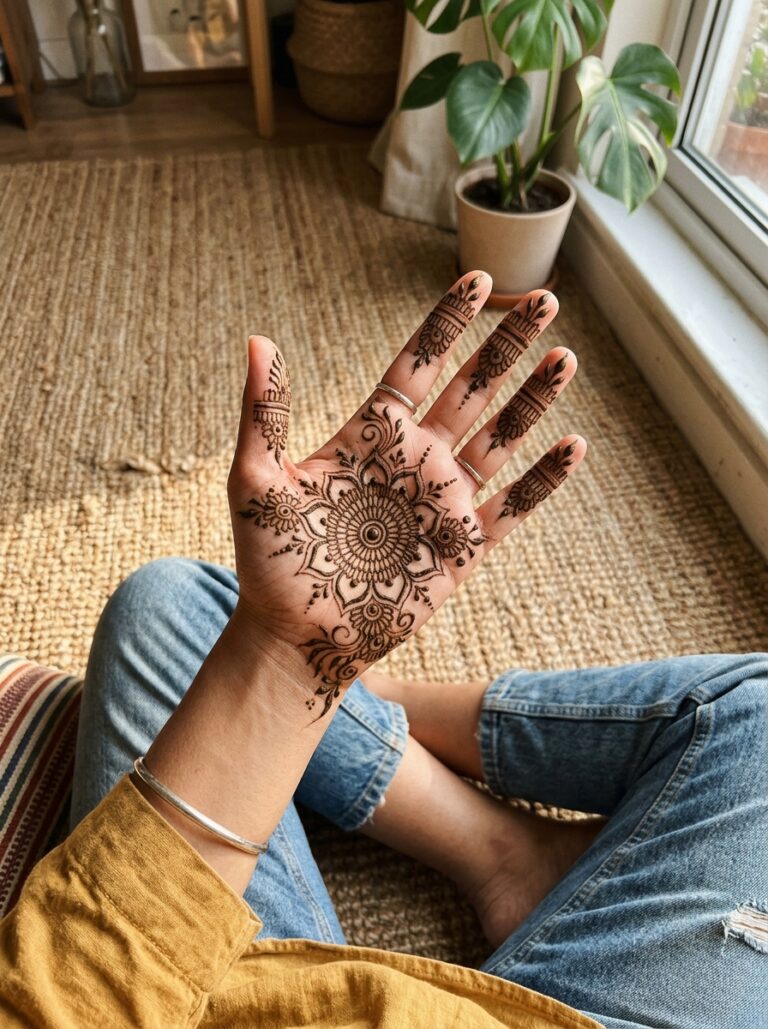 1. Full Hand Floral Mandala