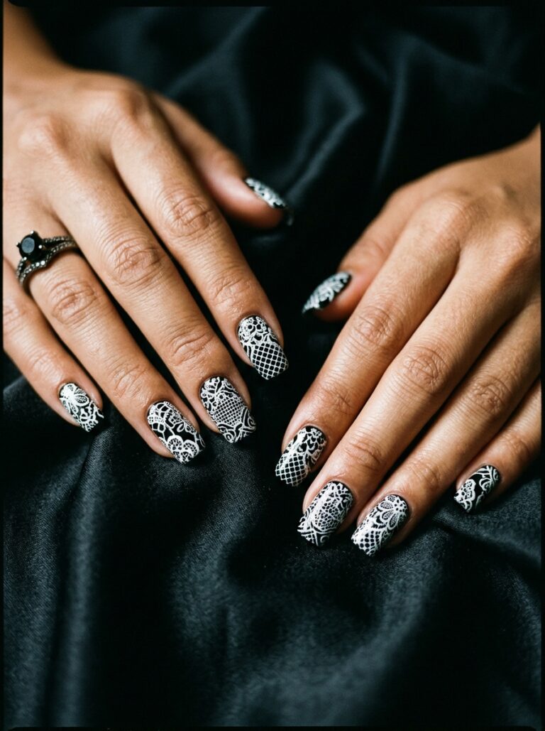 17. Ink Black Lace Maximalist