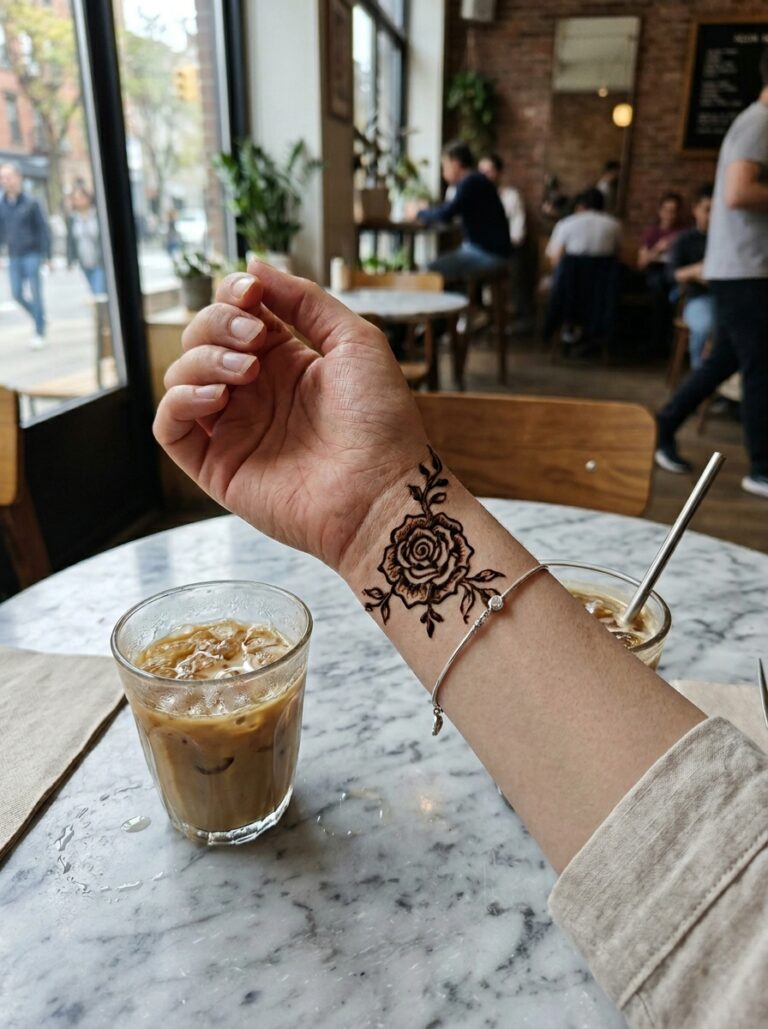 13. Minimalist Single Rose Wrist
