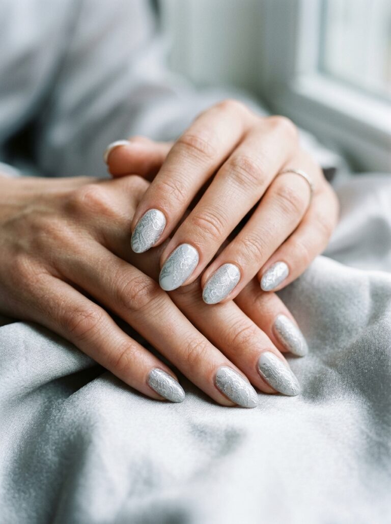 22. Silver Lace on Pale Grey
