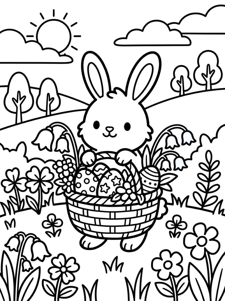 19. Spring Bunny with Easter Basket