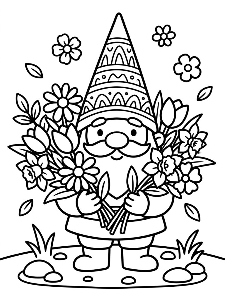 7. Spring Gnome with Flowers