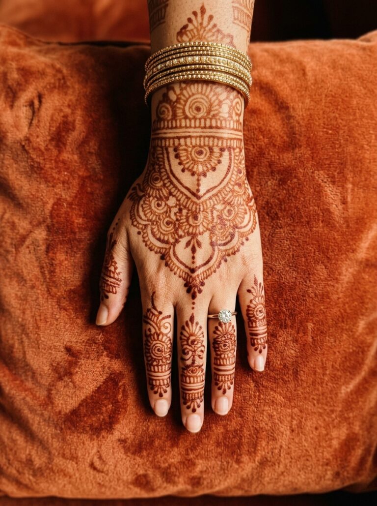 8. Full Bridal Floral Glove