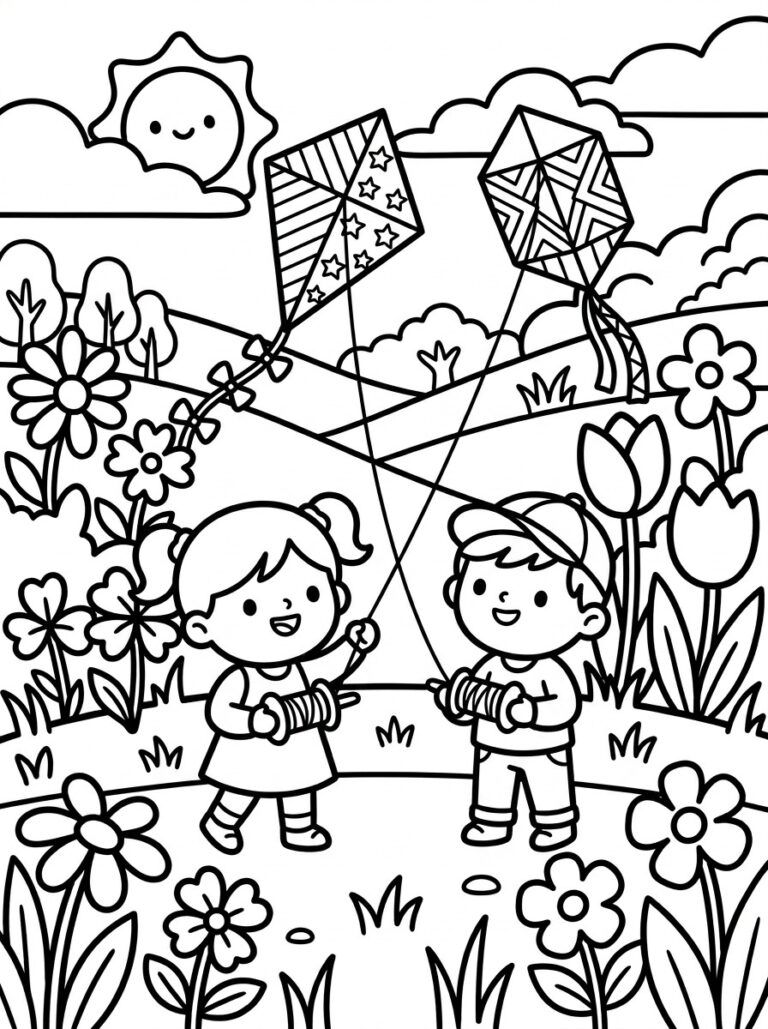 5. Kids Flying Kites