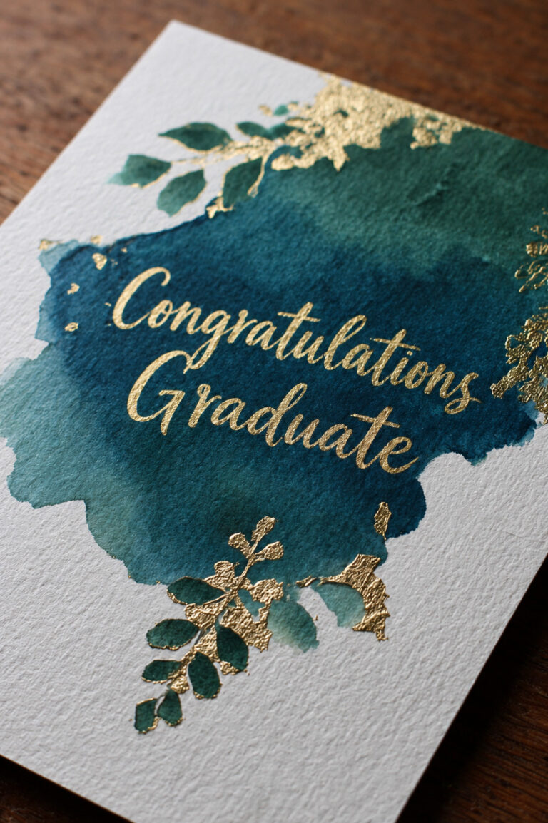 Idea 18: Watercolour with gold leaf accents