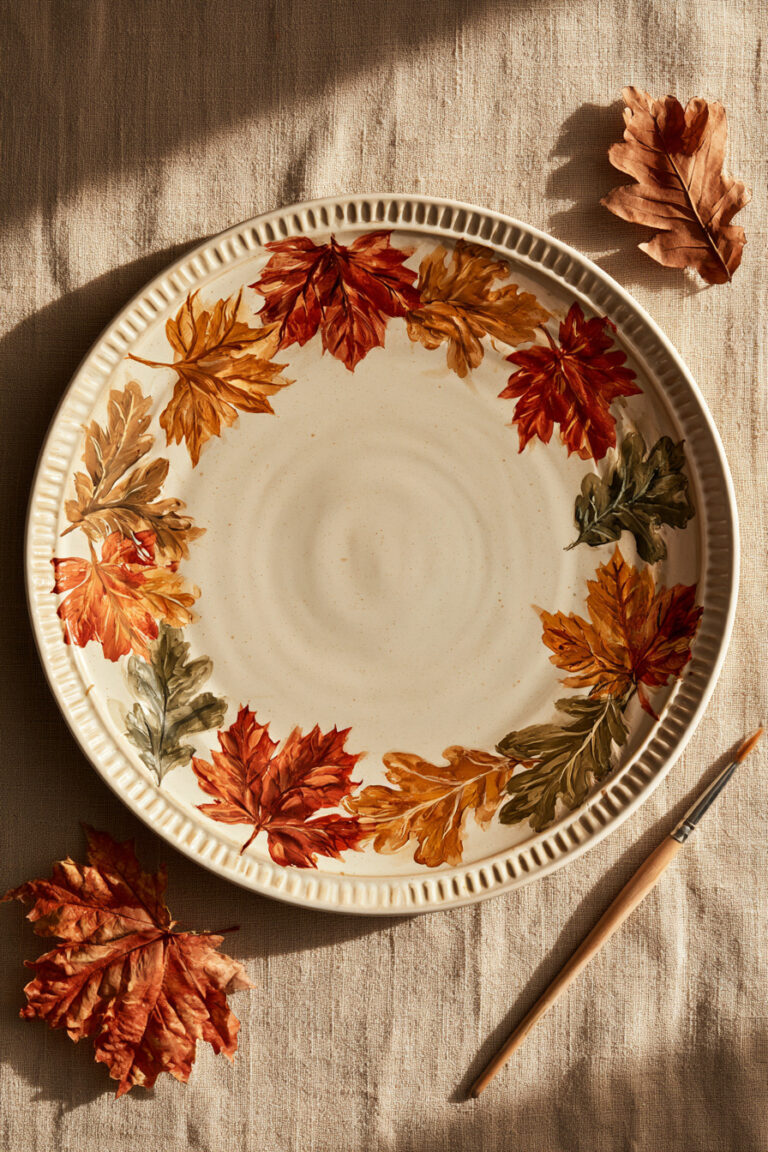 24. Autumn Leaf Border Plate